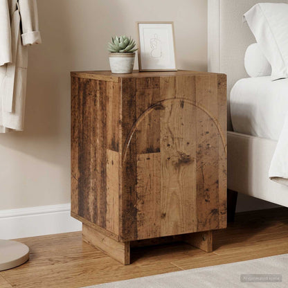 vidaXL Bedside Cabinet Old Wood 33.5 x 34.5 x 50 cm Engineered Wood