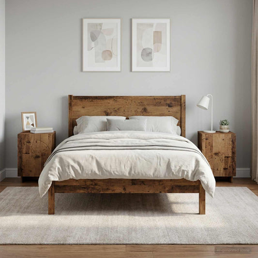 vidaXL Bedside Cabinet 2 pcs Old Wood 33.5 x 34.5 x 50 cm