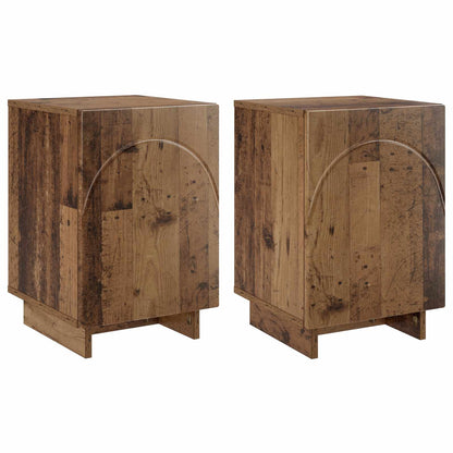 vidaXL Bedside Cabinet 2 pcs Old Wood 33.5 x 34.5 x 50 cm