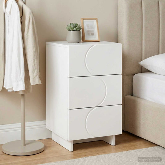 vidaXL Bedside Cabinet White 33.5 x 34.5 x 60 cm Engineered Wood