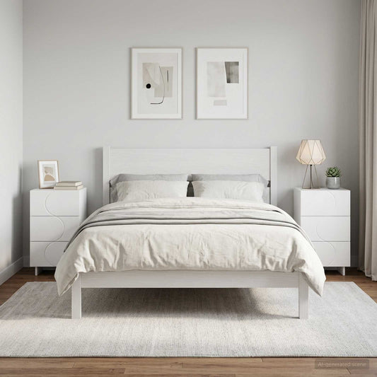 vidaXL Bedside Cabinet 2 pcs White 33.5 x 34.5 x 60 cm Engineered Wood