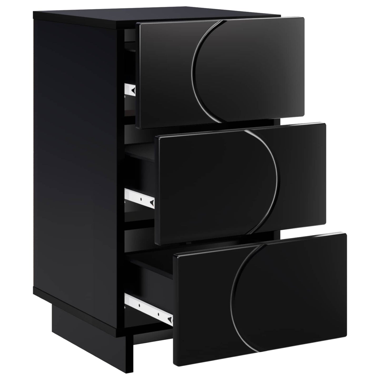 vidaXL Bedside Cabinet 2 pcs Black 33.5 x 34.5 x 60 cm Engineered Wood