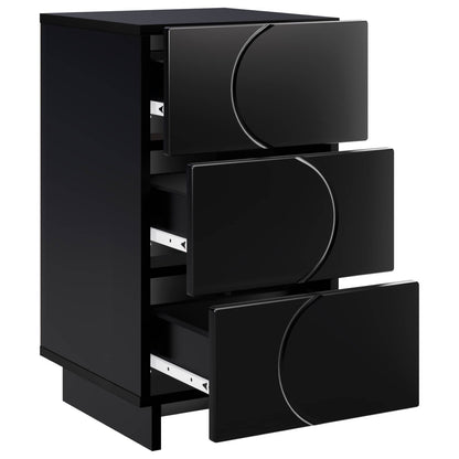 vidaXL Bedside Cabinet 2 pcs Black 33.5 x 34.5 x 60 cm Engineered Wood