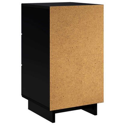 vidaXL Bedside Cabinet 2 pcs Black 33.5 x 34.5 x 60 cm Engineered Wood