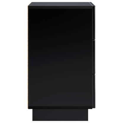 vidaXL Bedside Cabinet 2 pcs Black 33.5 x 34.5 x 60 cm Engineered Wood