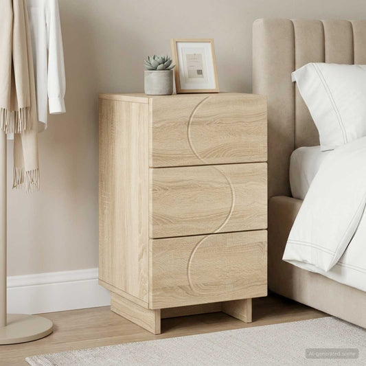 vidaXL Bedside Cabinet Sonoma Oak 33.5 x 34.5 x 60 cm Engineered Wood