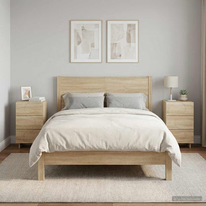 vidaXL Bedside Cabinet 2 pcs Sonoma Oak 33.5 x 34.5 x 60 cm
