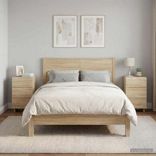 vidaXL Bedside Cabinet 2 pcs Sonoma Oak 33.5 x 34.5 x 60 cm