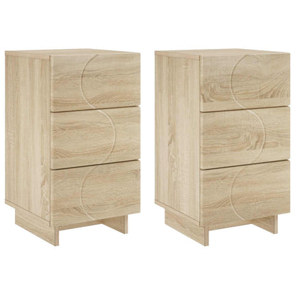 vidaXL Bedside Cabinet 2 pcs Sonoma Oak 33.5 x 34.5 x 60 cm