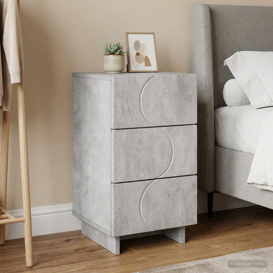 vidaXL Bedside Cabinet Concrete Grey 33.5 x 34.5 x 60 cm