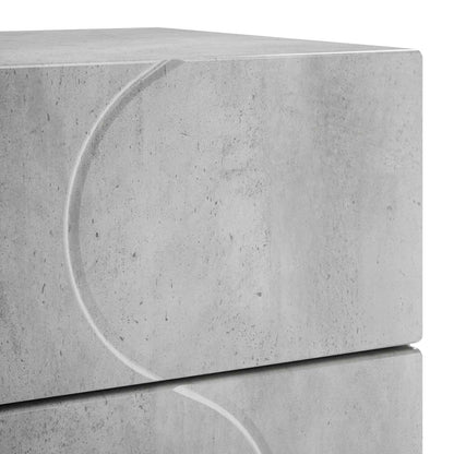 vidaXL Bedside Cabinet 2 pcs Concrete Grey 33.5 x 34.5 x 60 cm