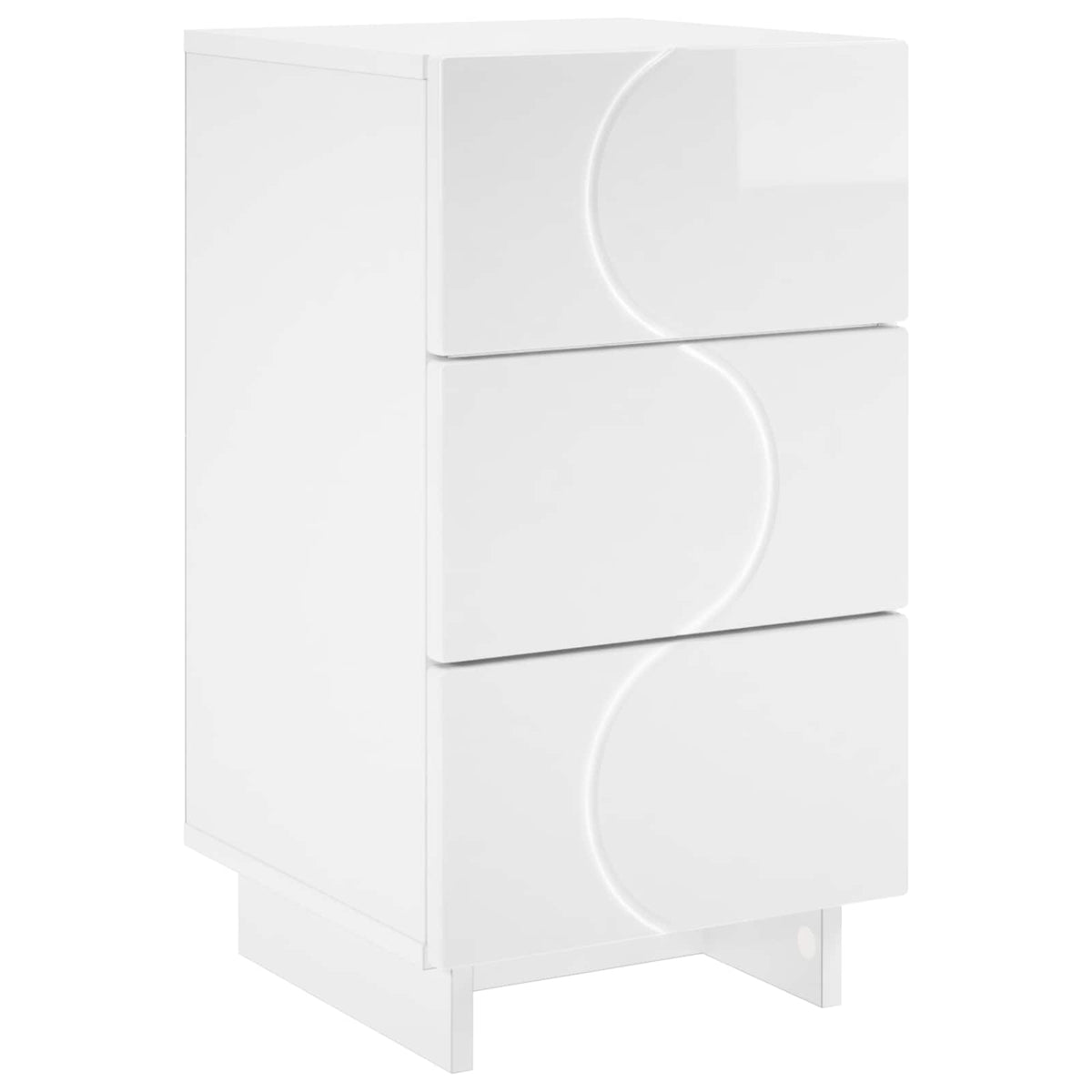 vidaXL Bedside Cabinet High Gloss White 33.5 x 34.5 x 60 cm