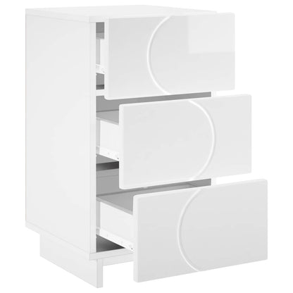 vidaXL Bedside Cabinet High Gloss White 33.5 x 34.5 x 60 cm