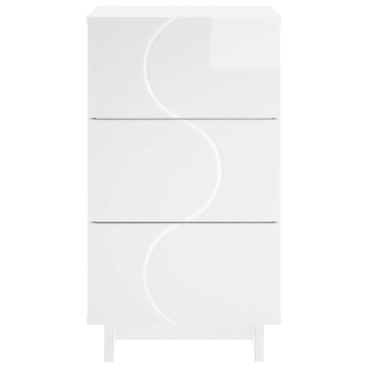 vidaXL Bedside Cabinet High Gloss White 33.5 x 34.5 x 60 cm