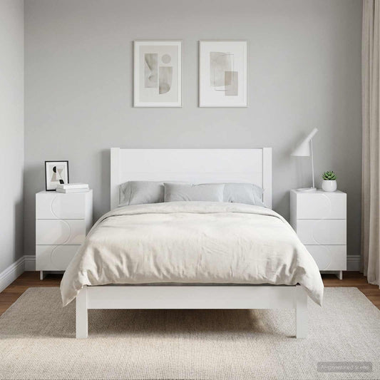 vidaXL Bedside Cabinet 2 pcs High Gloss White 33.5 x 34.5 x 60 cm