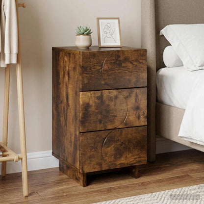 vidaXL Bedside Cabinet Smoked Oak 33.5 x 34.5 x 60 cm Engineered Wood