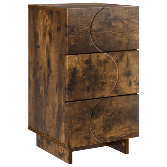 vidaXL Bedside Cabinet Smoked Oak 33.5 x 34.5 x 60 cm Engineered Wood