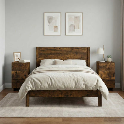 vidaXL Bedside Cabinet 2 pcs Smoked Oak 33.5 x 34.5 x 60 cm