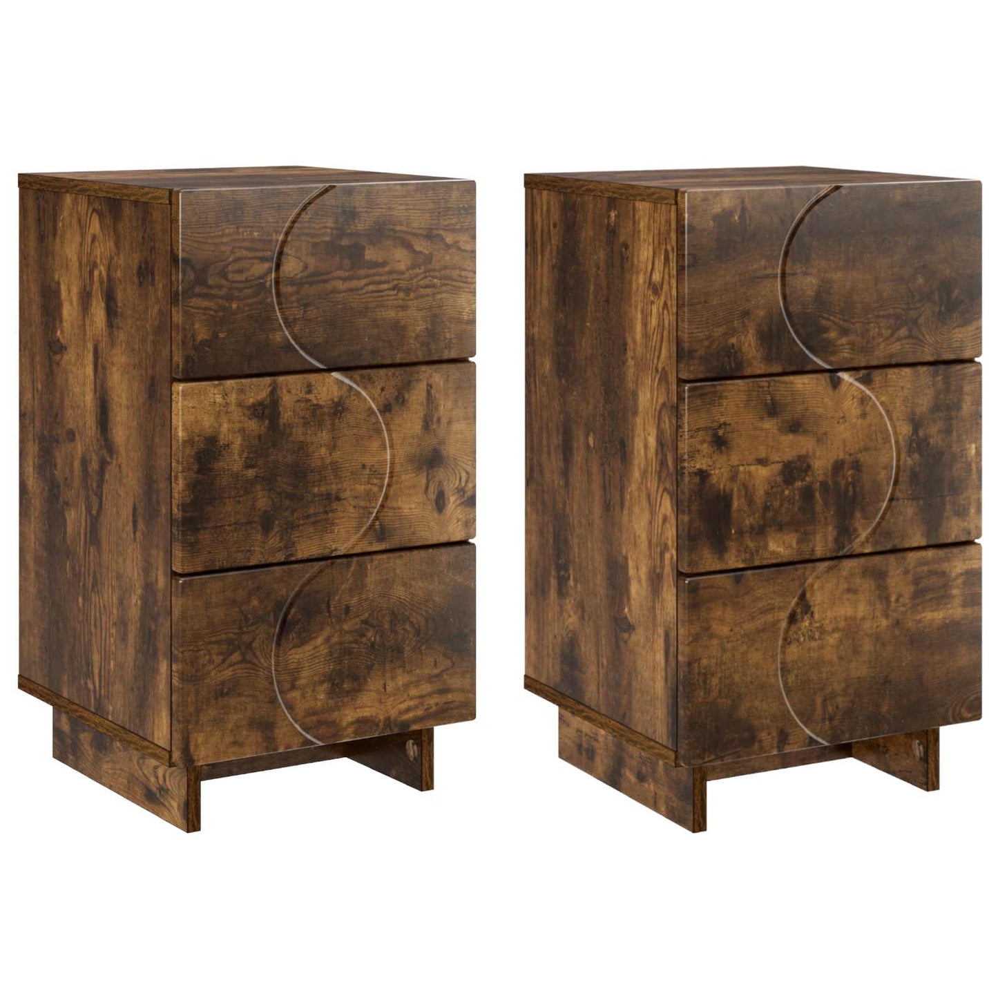 vidaXL Bedside Cabinet 2 pcs Smoked Oak 33.5 x 34.5 x 60 cm