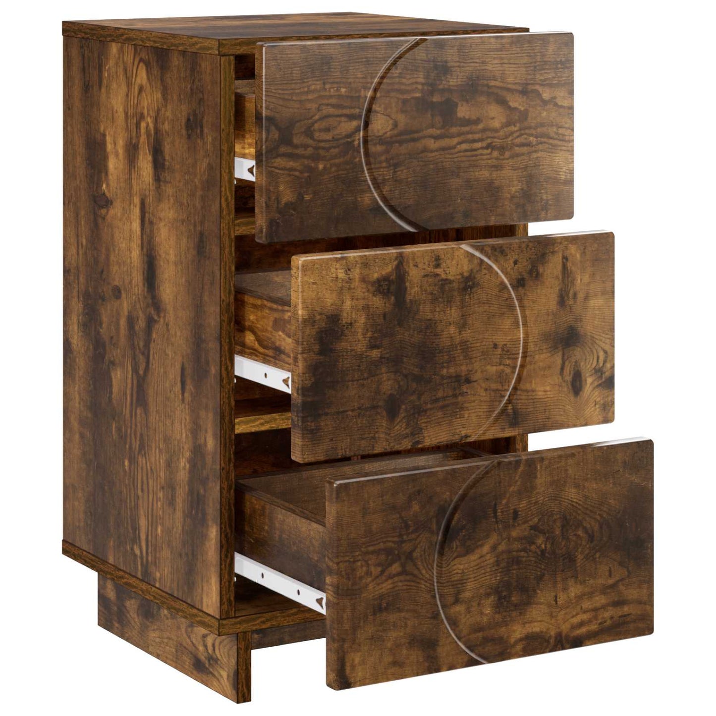 vidaXL Bedside Cabinet 2 pcs Smoked Oak 33.5 x 34.5 x 60 cm