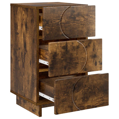 vidaXL Bedside Cabinet 2 pcs Smoked Oak 33.5 x 34.5 x 60 cm