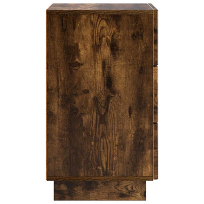 vidaXL Bedside Cabinet 2 pcs Smoked Oak 33.5 x 34.5 x 60 cm