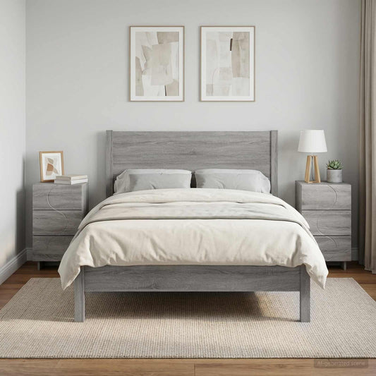 vidaXL Bedside Cabinet 2 pcs Grey Sonoma 33.5 x 34.5 x 60 cm