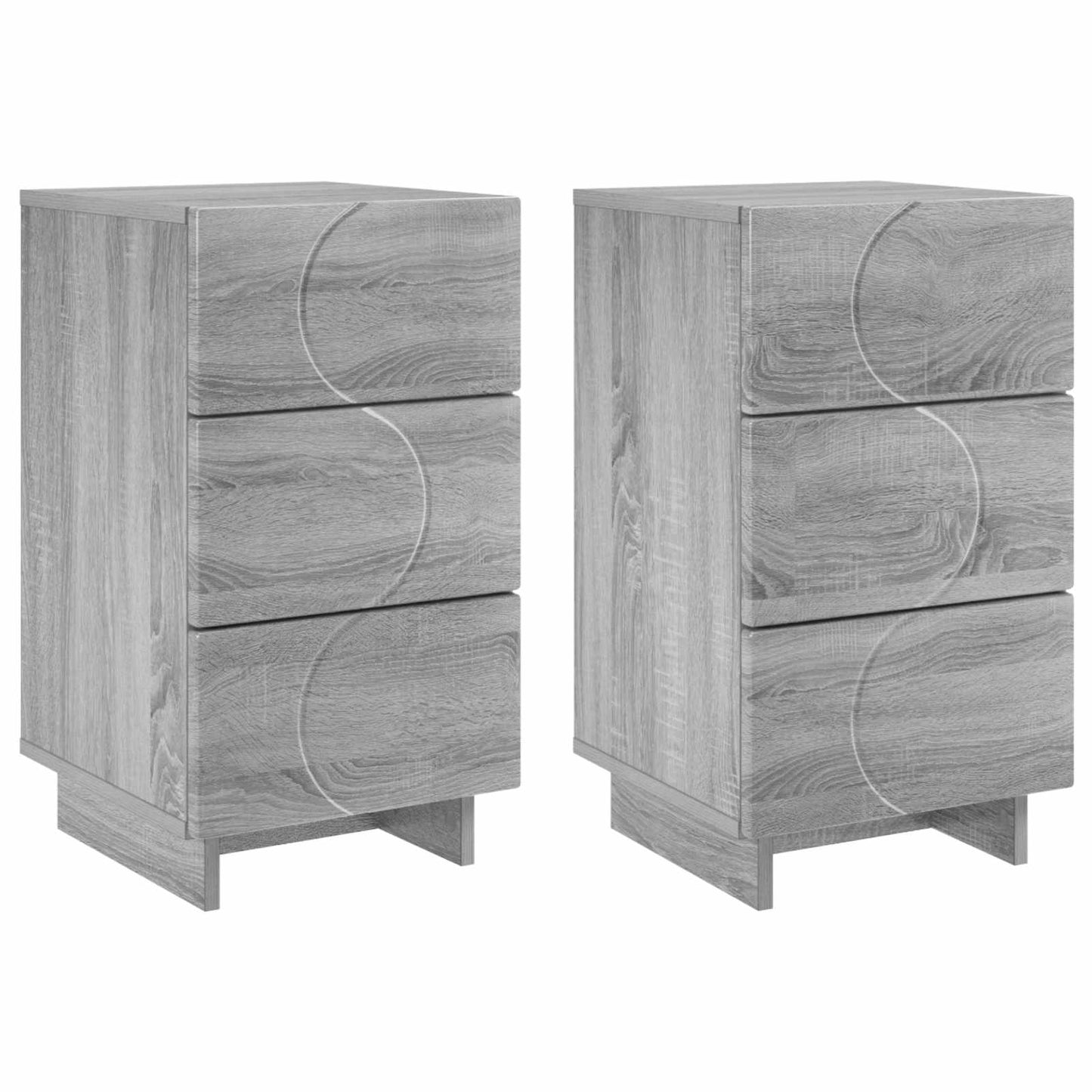vidaXL Bedside Cabinet 2 pcs Grey Sonoma 33.5 x 34.5 x 60 cm