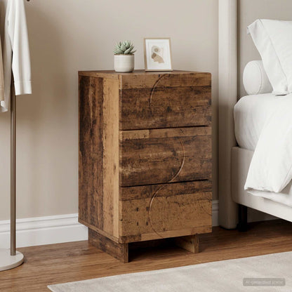 vidaXL Bedside Cabinet Old Wood 33.5 x 34.5 x 60 cm Engineered Wood