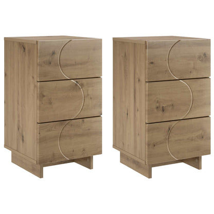vidaXL Bedside Cabinet 2 pcs Artisan Oak 33.5 x 34.5 x 60 cm