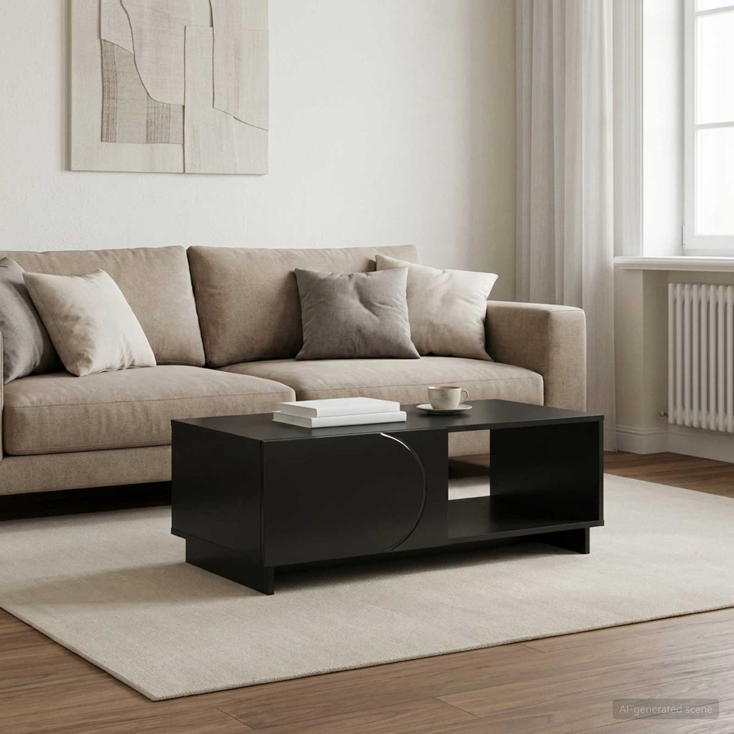 vidaXL Coffee Table Black 95 x 50.5 x 35 cm Engineered Wood