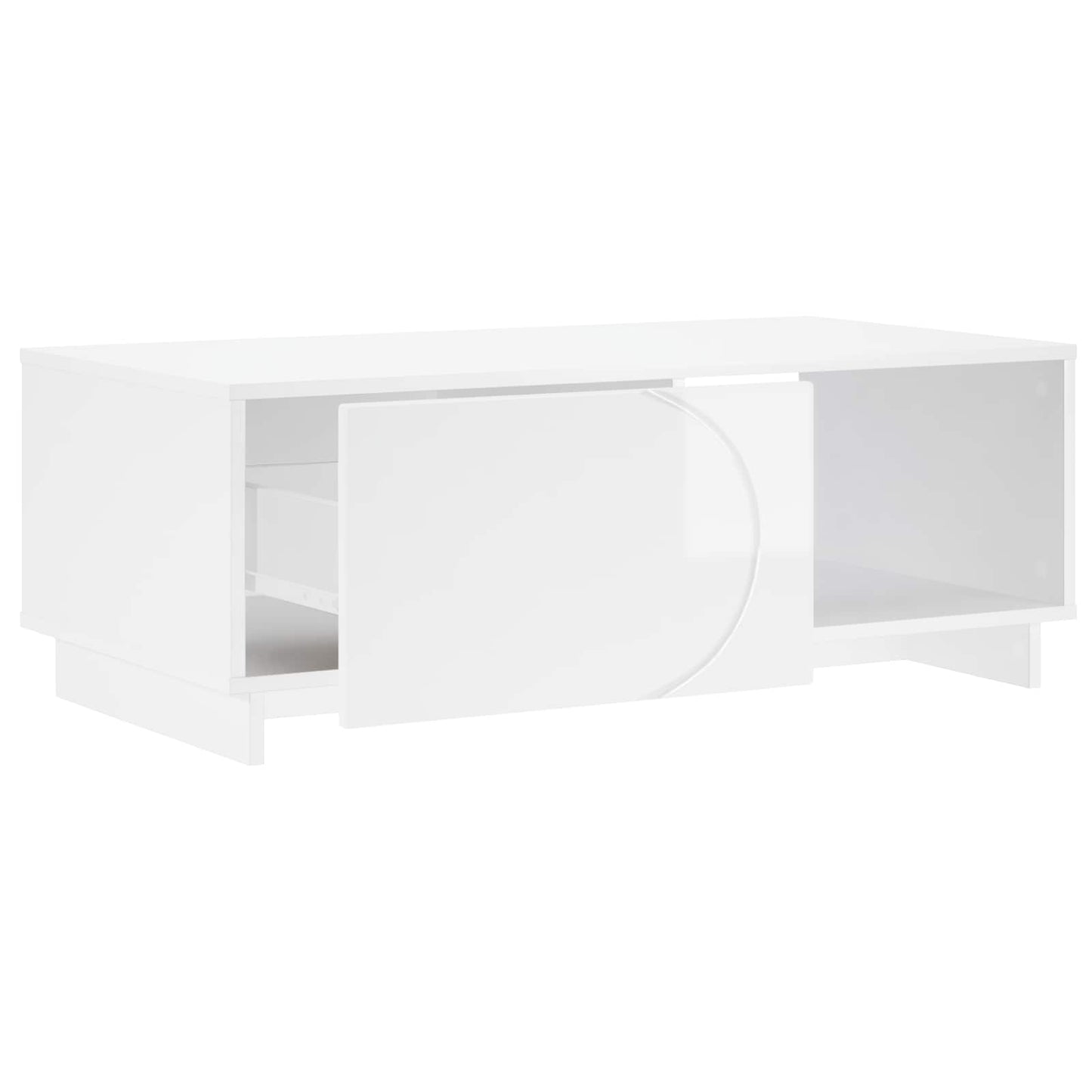 vidaXL Coffee Table High Gloss White 95 x 50.5 x 35 cm Engineered Wood
