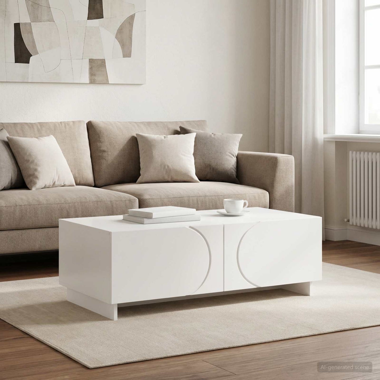 vidaXL Coffee Table White 102 x 50.5 x 35 cm Engineered Wood