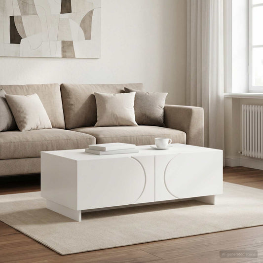 vidaXL Coffee Table White 102 x 50.5 x 35 cm Engineered Wood