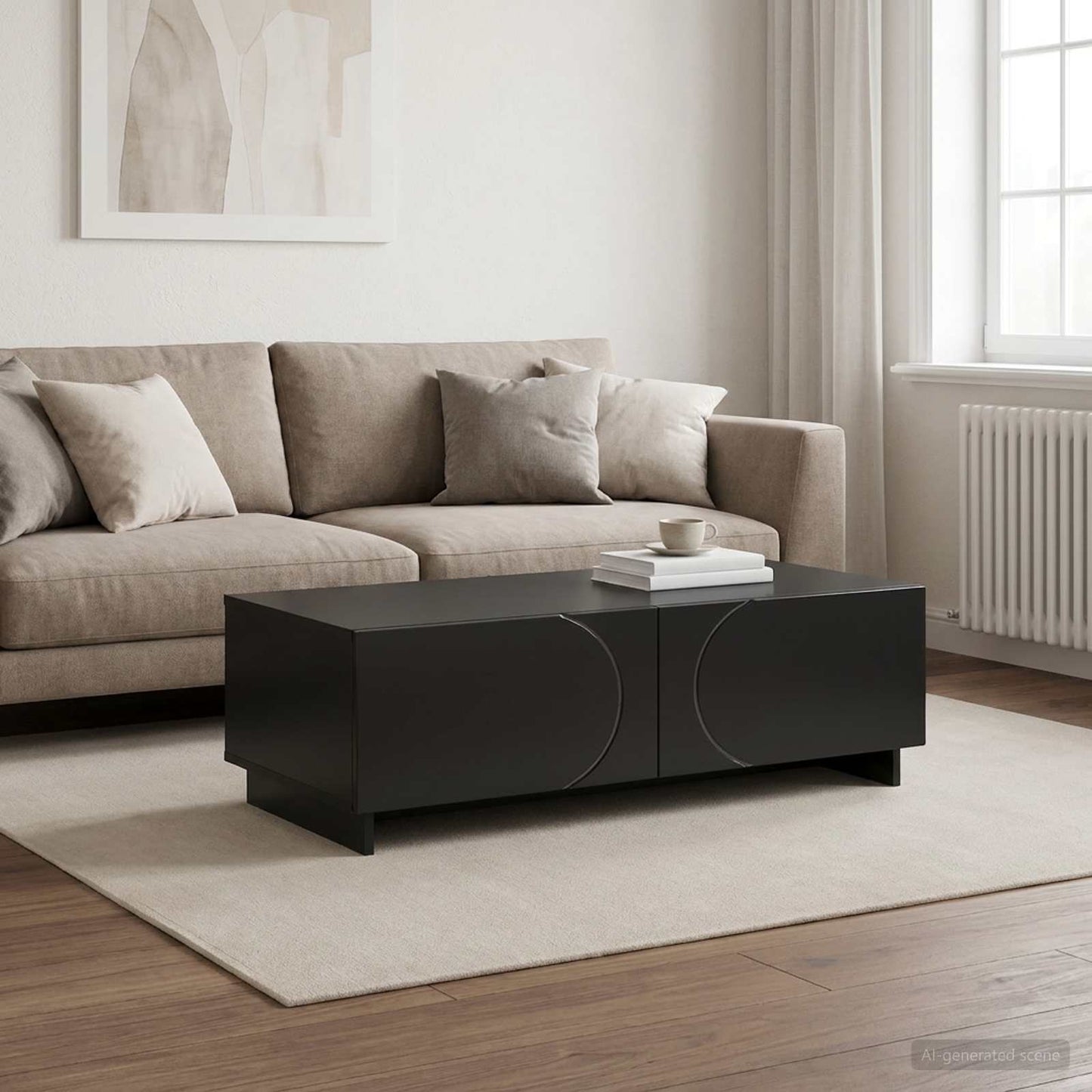 vidaXL Coffee Table Black 102 x 50.5 x 35 cm Engineered Wood