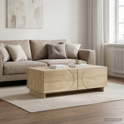 vidaXL Coffee Table Sonoma Oak 102 x 50.5 x 35 cm Engineered Wood