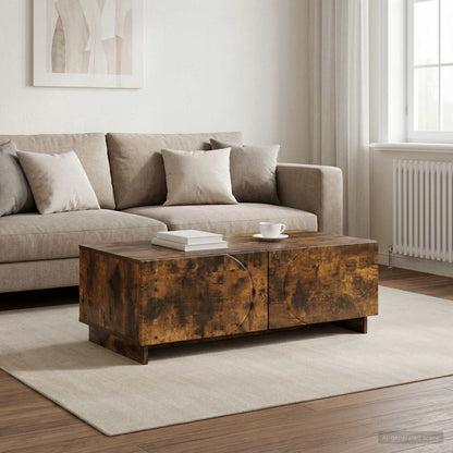 vidaXL Coffee Table Smoked Oak 102 x 50.5 x 35 cm Engineered Wood