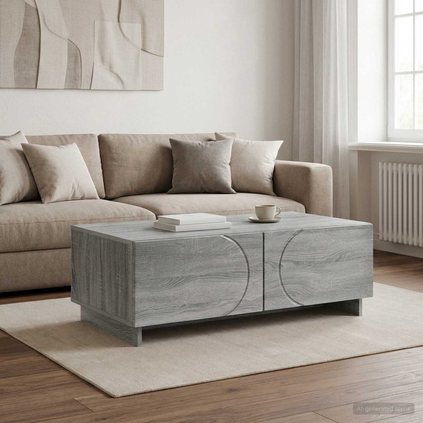 vidaXL Coffee Table Grey Sonoma 102 x 50.5 x 35 cm Engineered Wood