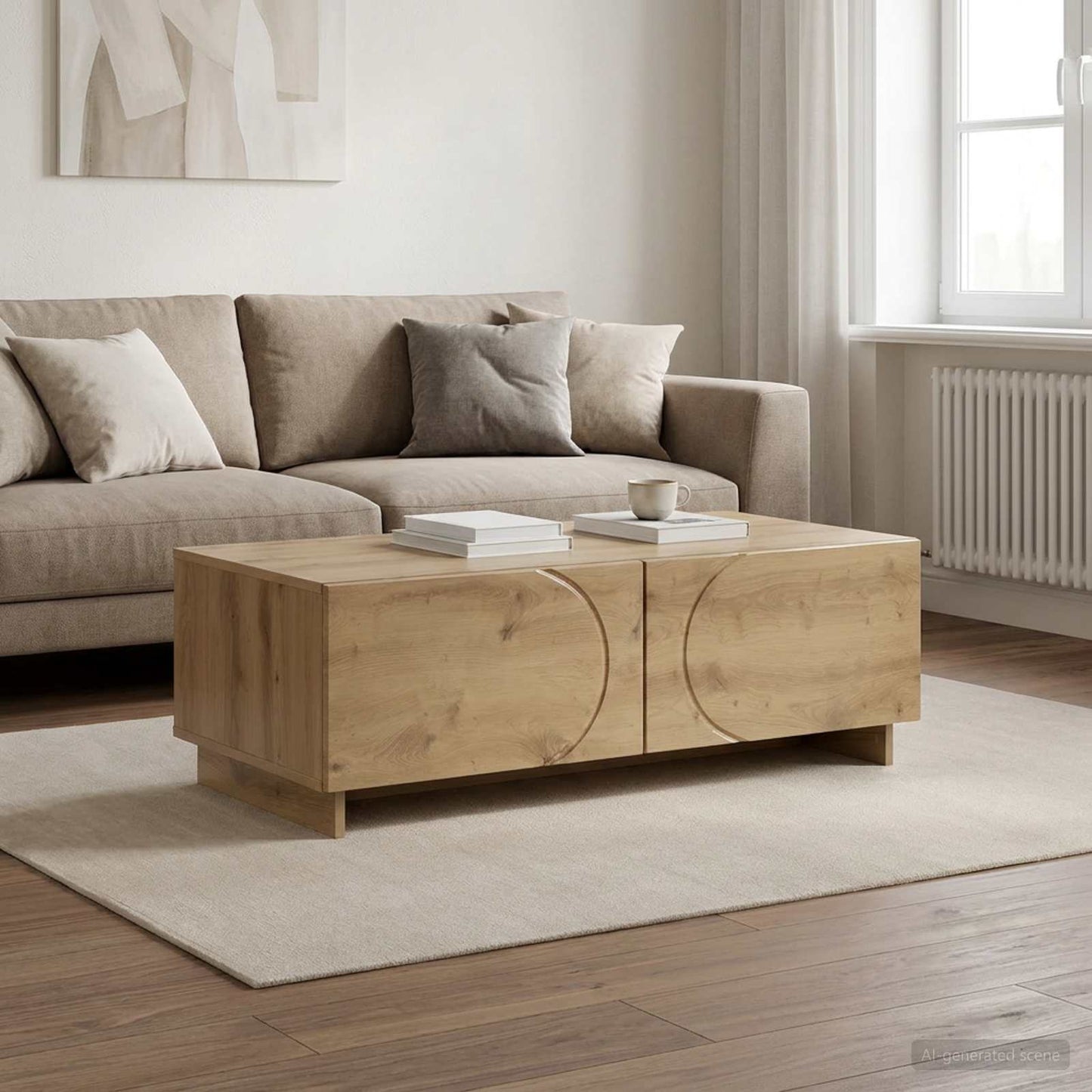 vidaXL Coffee Table Artisan Oak 102 x 50.5 x 35 cm Engineered Wood