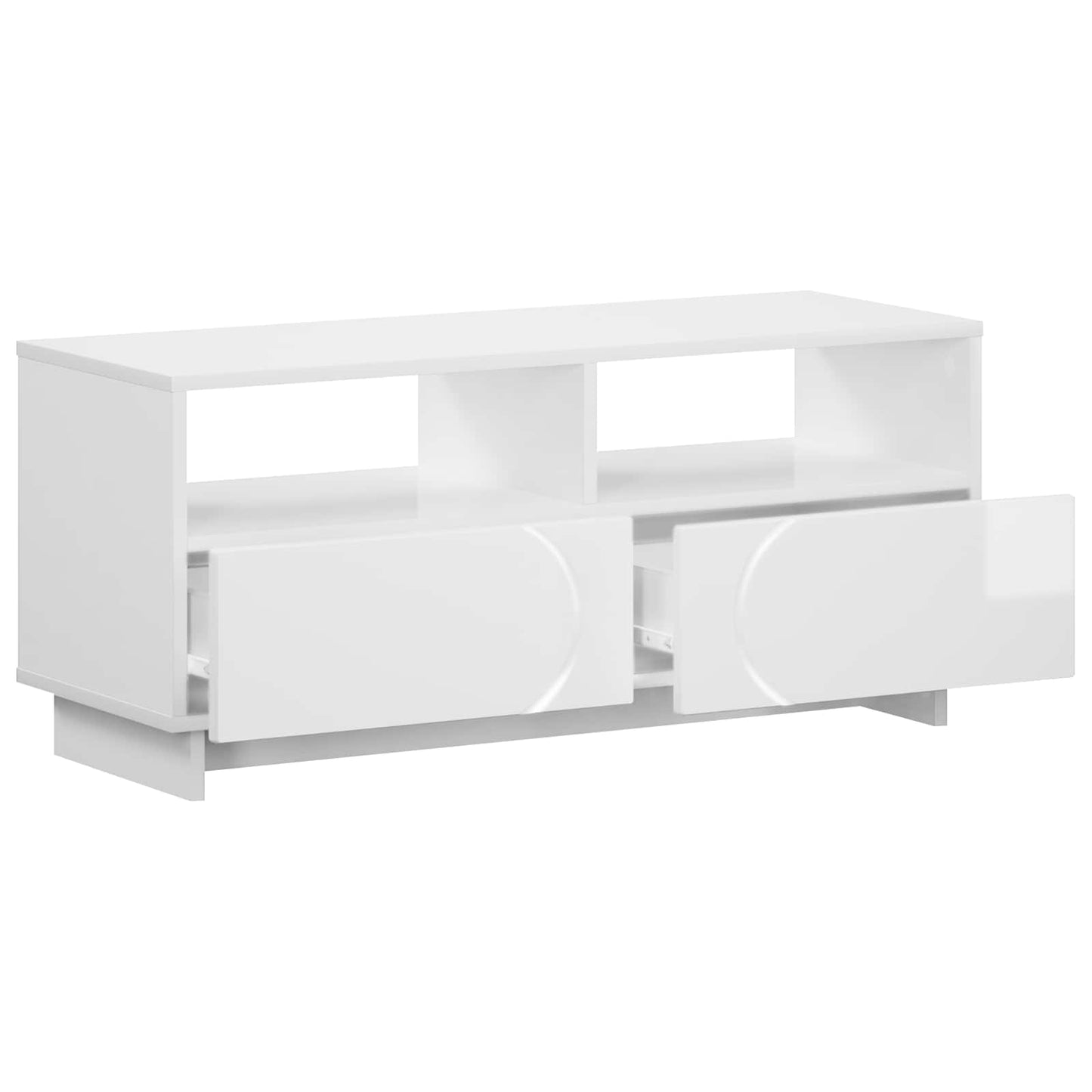 vidaXL TV Stand 90 x 34.5 x 40 cm High Gloss White Engineered Wood