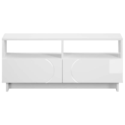 vidaXL TV Stand 90 x 34.5 x 40 cm High Gloss White Engineered Wood