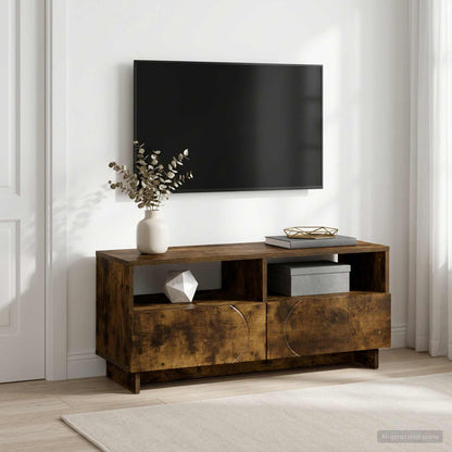 vidaXL TV Stand 90 x 34.5 x 40 cm Smoked Oak Engineered Wood