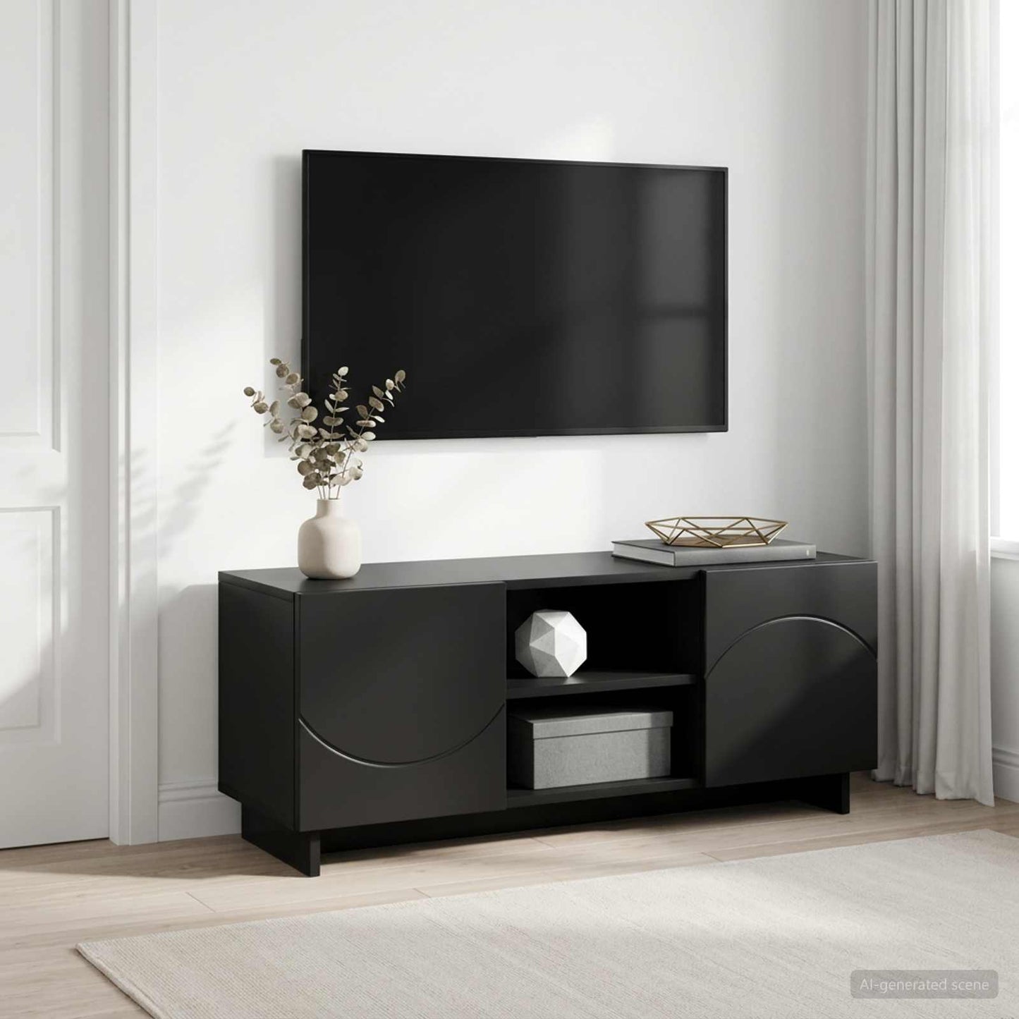 vidaXL TV Stand 90 x 34.5 x 40 cm Black Engineered Wood