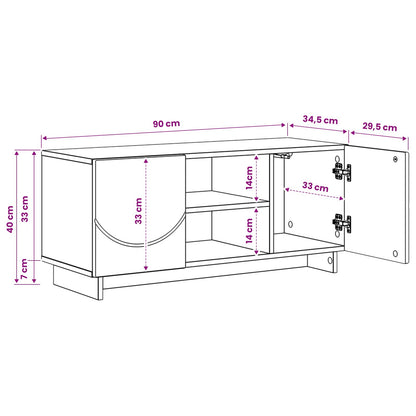 vidaXL TV Stand 90 x 34.5 x 40 cm Sonoma Oak Engineered Wood
