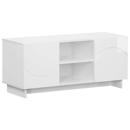 vidaXL TV Stand 90 x 34.5 x 40 cm High Gloss White Engineered Wood
