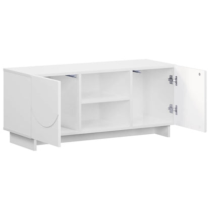 vidaXL TV Stand 90 x 34.5 x 40 cm High Gloss White Engineered Wood