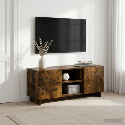 vidaXL TV Stand 90 x 34.5 x 40 cm Smoked Oak Engineered Wood