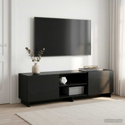 vidaXL TV Stand 140 x 34.5 x 40 cm Black Engineered Wood