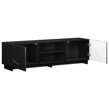vidaXL TV Stand 140 x 34.5 x 40 cm Black Engineered Wood