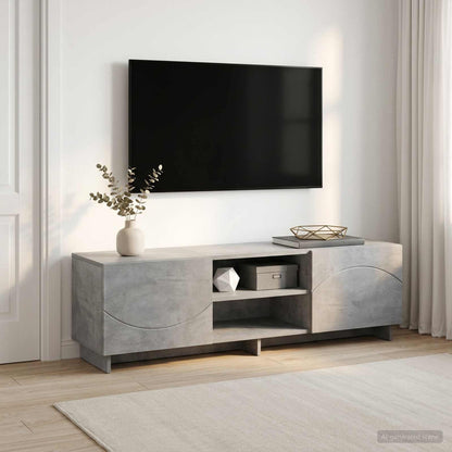 vidaXL TV Stand 140 x 34.5 x 40 cm Concrete Grey Engineered Wood